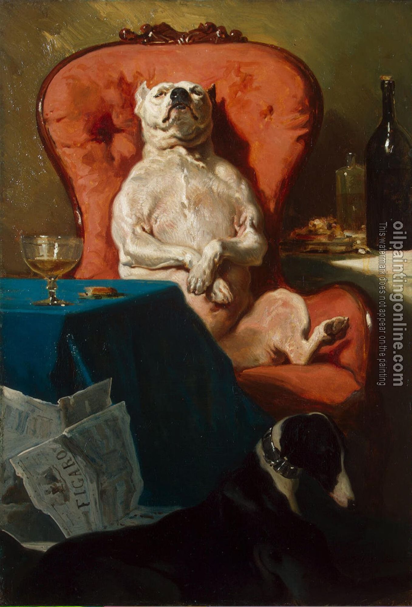 Alfred Dedreux - Pug Dog in an Armchair
